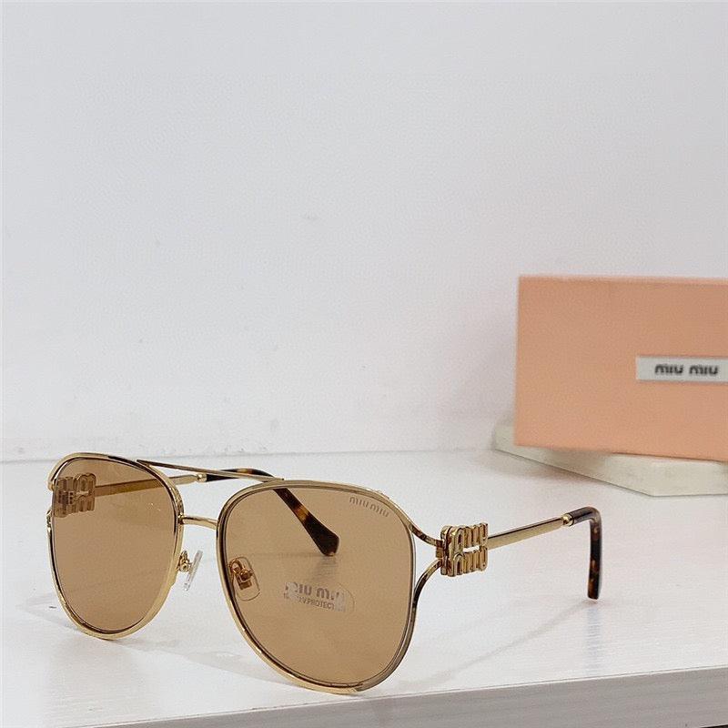 NEW SEASON Miu Miu 52ZS Metal Logo-frame Sunglasses ✨ - buyonlinebehappy