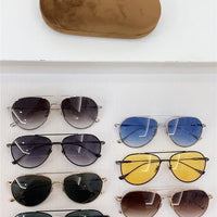 Tom Ford Titanium Japan Sunglasses Gold Grey Pilot Metal Cyrus TF 747 28A FT0747