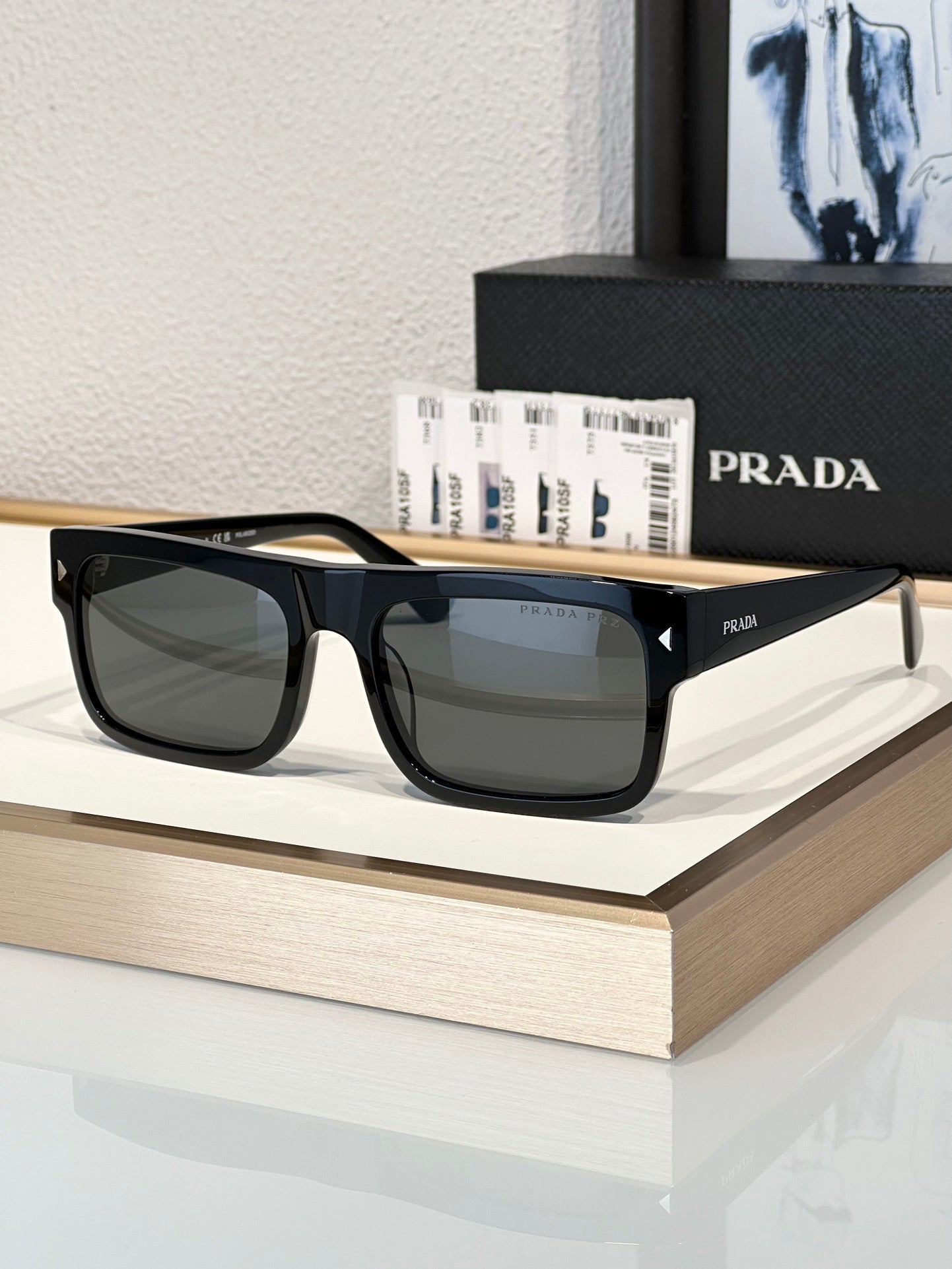 Prada PR A10S Rectangular Brown POLARISED Men's Sunglasses  🟥 - buyonlinebehappy