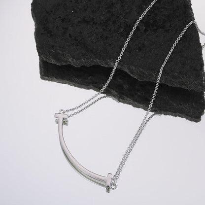 Tiffany&Co 18k gold plated Smile Pendant Necklace Bracelet Earring double row hinged White Rose Yellow gold 3 models with box - buyonlinebehappy