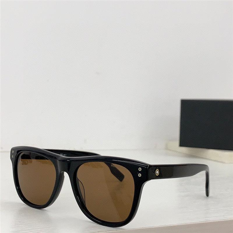 Mont Blanc Sunglasses MB 0124 S 001 Black / Silver Grey Lens Aviator 53-18🏎 - buyonlinebehappy