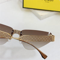 2024 FENDI First Crystal Gold metal Sunglasses 4127US shape Women's✨