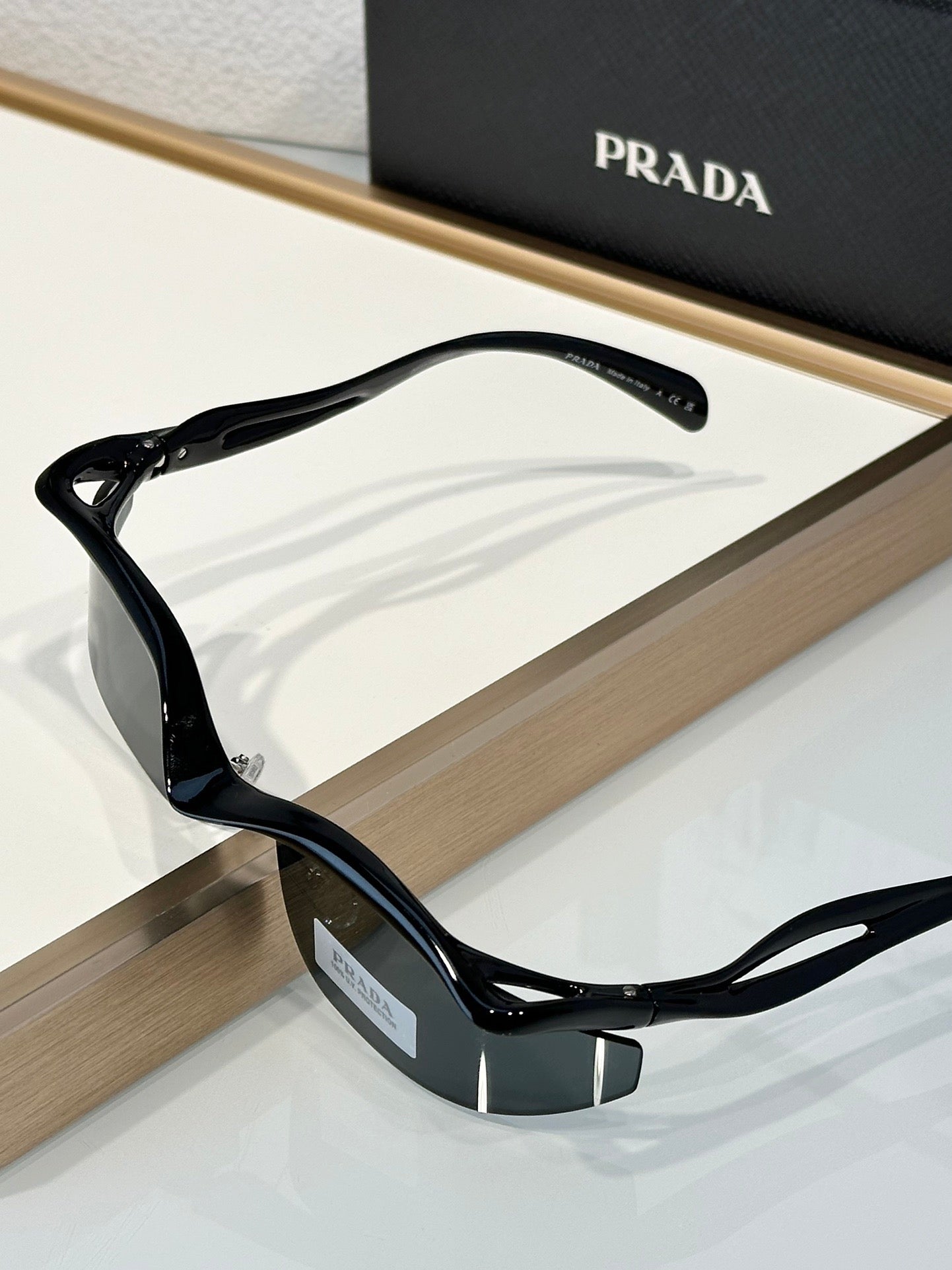 PRADA PR A25S (1AB5S0)- BLACK-PEACH-GREEN | SUNGLASSES Unisex  🟥 - buyonlinebehappy