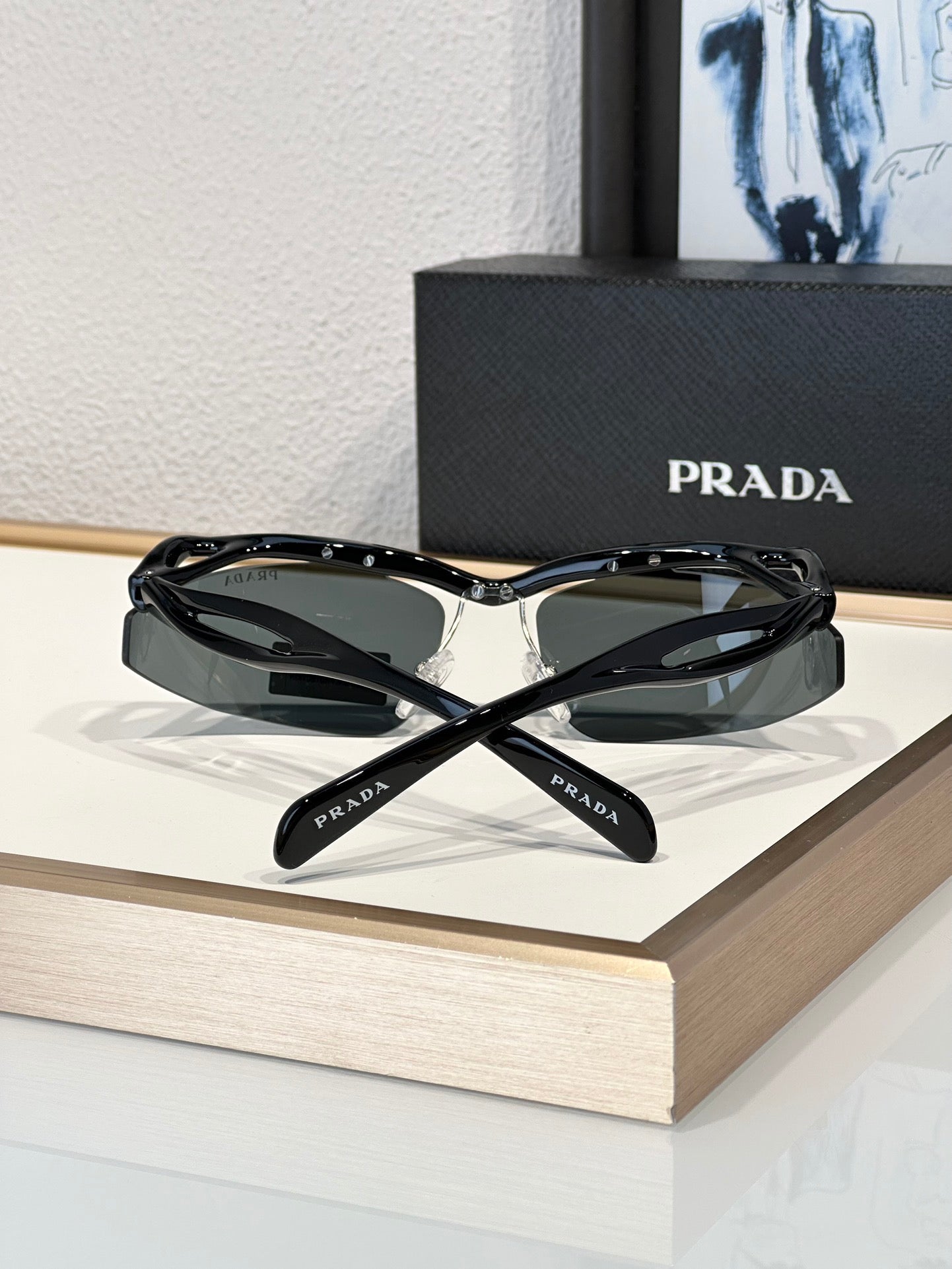 PRADA PR A25S (1AB5S0)- BLACK-PEACH-GREEN | SUNGLASSES Unisex  🟥 - buyonlinebehappy