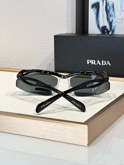 PRADA PR A25S (1AB5S0)- BLACK-PEACH-GREEN | SUNGLASSES Unisex  🟥 - buyonlinebehappy