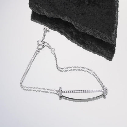 Tiffany&Co 18k gold plated Smile Pendant Necklace Bracelet Earring double row hinged White Rose Yellow gold 3 models with box - buyonlinebehappy