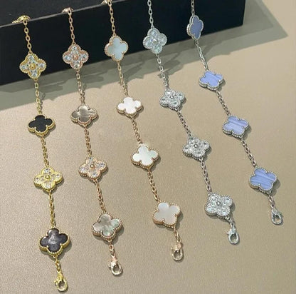 Van Cleef Vintage Alhambra Bracelet 18K Gold Plated Women's Jewelry 19 models✨ - buyonlinebehappy