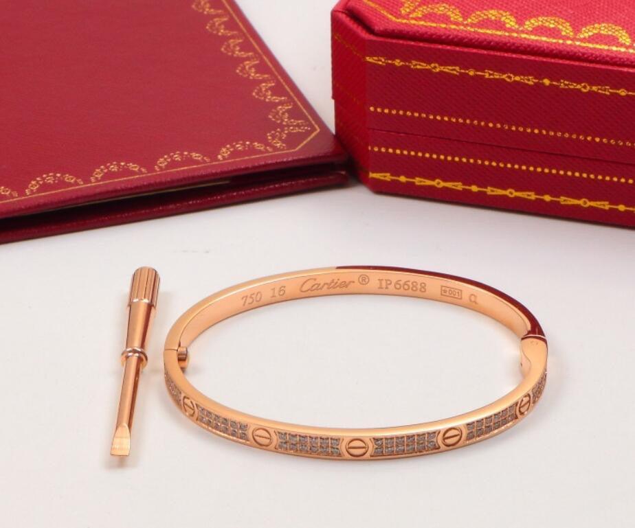 Cartier 18K Gold Plated Jewelry LOVE Bracelet yellow rose silver with Zircon✨ - buyonlinebehappy