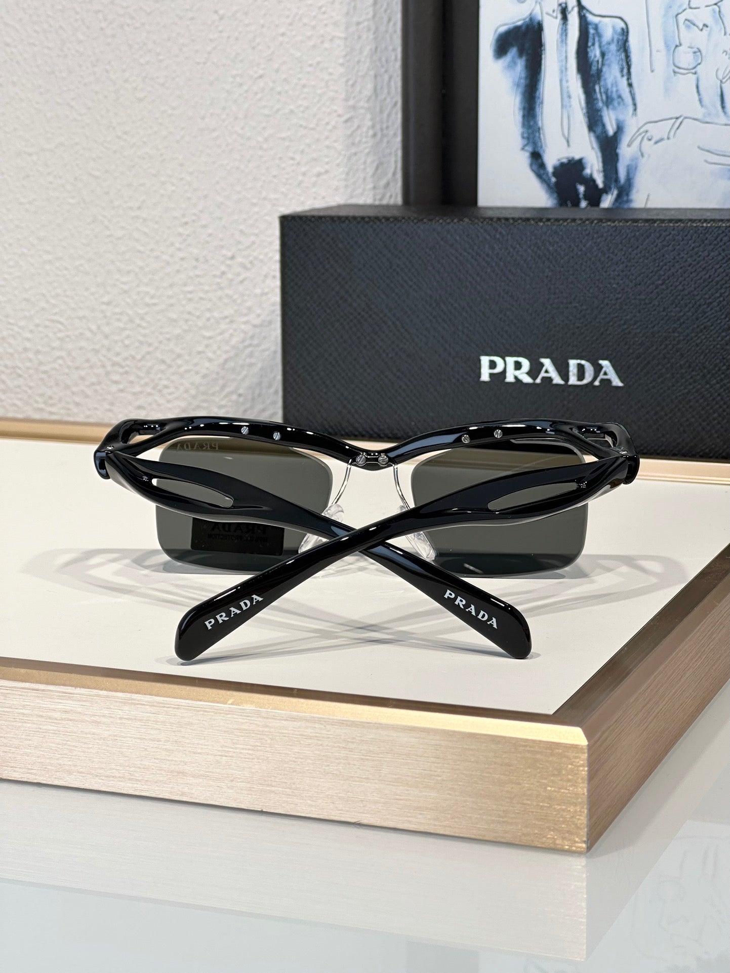 PRADA PR A15S - BLACK-PEACH-GREEN | SUNGLASSES Unisex  🟥 - buyonlinebehappy