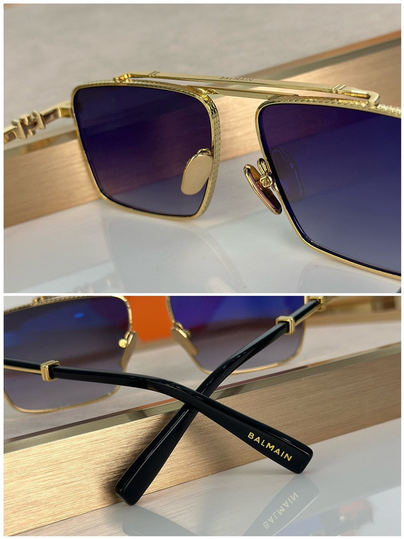 BALMAIN BPS-149C Gold-Silver Sunglasses  ✨ - buyonlinebehappy