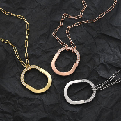 Tiffany&Co 18k Gold plated Unisex Unique Style Bangle Lock Pendant Necklace ✨ - buyonlinebehappy