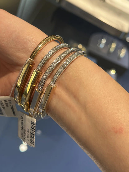 1 Tiffany&Co 18k gold plated Unisex Unique Style Bangle lock bracelets fashion silver rose yellow gold with box fits 16-21 cm ✨ - buyonlinebehappy