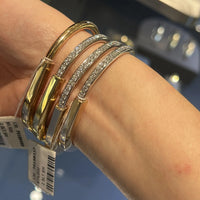 Tiffany&Co 18k gold plated Unisex Unique Style Bangle lock bracelets fashion silver rose yellow gold with box fits 16-21 cm ✨