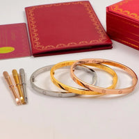 Cartier 18K Gold Plated Jewelry LOVE Bracelet yellow rose silver ✨