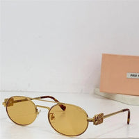 Miu Miu MU54ZS Oval Gold-Black Frame 53mm Women's Sunglasses✨