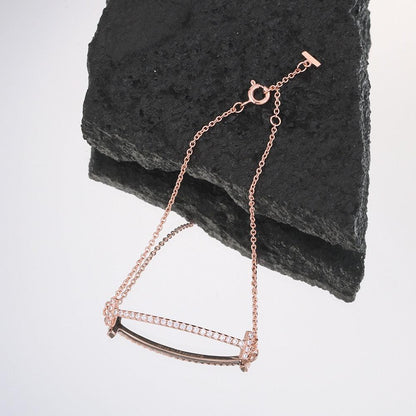 Tiffany&Co 18k gold plated Smile Pendant Necklace Bracelet Earring double row hinged White Rose Yellow gold 3 models with box - buyonlinebehappy