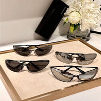 BALENCIAGA RAZOR CAT EYE BB0315 XL Black-Silver Sunglasses🏳️