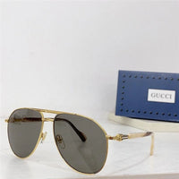 GUCCI GG1220S Gold-Gold-Brown Unisex Clear Sunglasses ✨