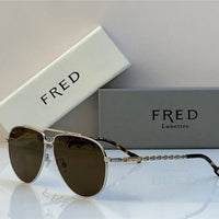FRED SUNGLASSES 40051U GOLD 24k PLATED FRAME HIGH QUALITY WITH LENS  ✨