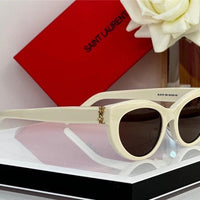 Saint Laurent Women's Monogram Hinge Narrow Cat Eye Sunglasses Women's ✨