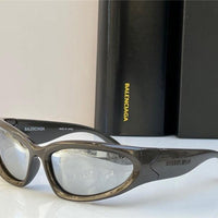 BALENCIAGA 0157S Swift oval-frame Sunglasses 🖤