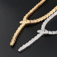 BVLGARI SERPENTI VIPER NECKLACE 18K Gold Plated Women's Jewelry GOLD-ROSE-WHITE  ✨