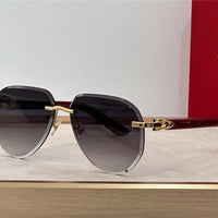 Cartier C DECOR CT0440S Wood frame Unisex Sunglasses 🐆