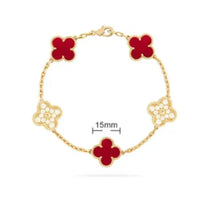 Van Cleef Vintage Alhambra Bracelet 18K Gold Plated Women's Jewelry 19 models✨