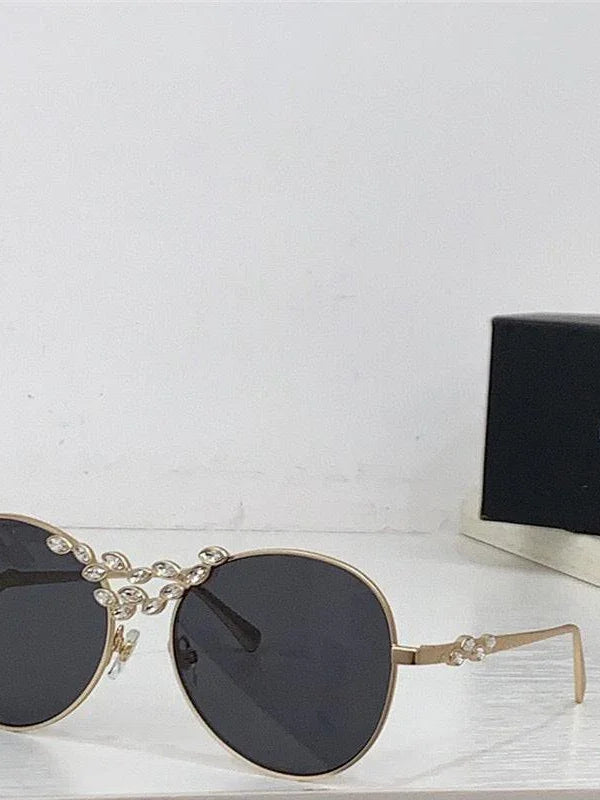 2024 CHANEL Pilot Metal & Strass Sunglasses 9566B 🖤