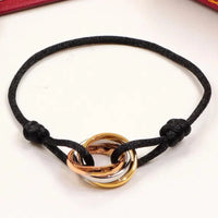 Cartier 18K Gold Plated Jewelry TRINITY Bracelet yellow rose silver ✨