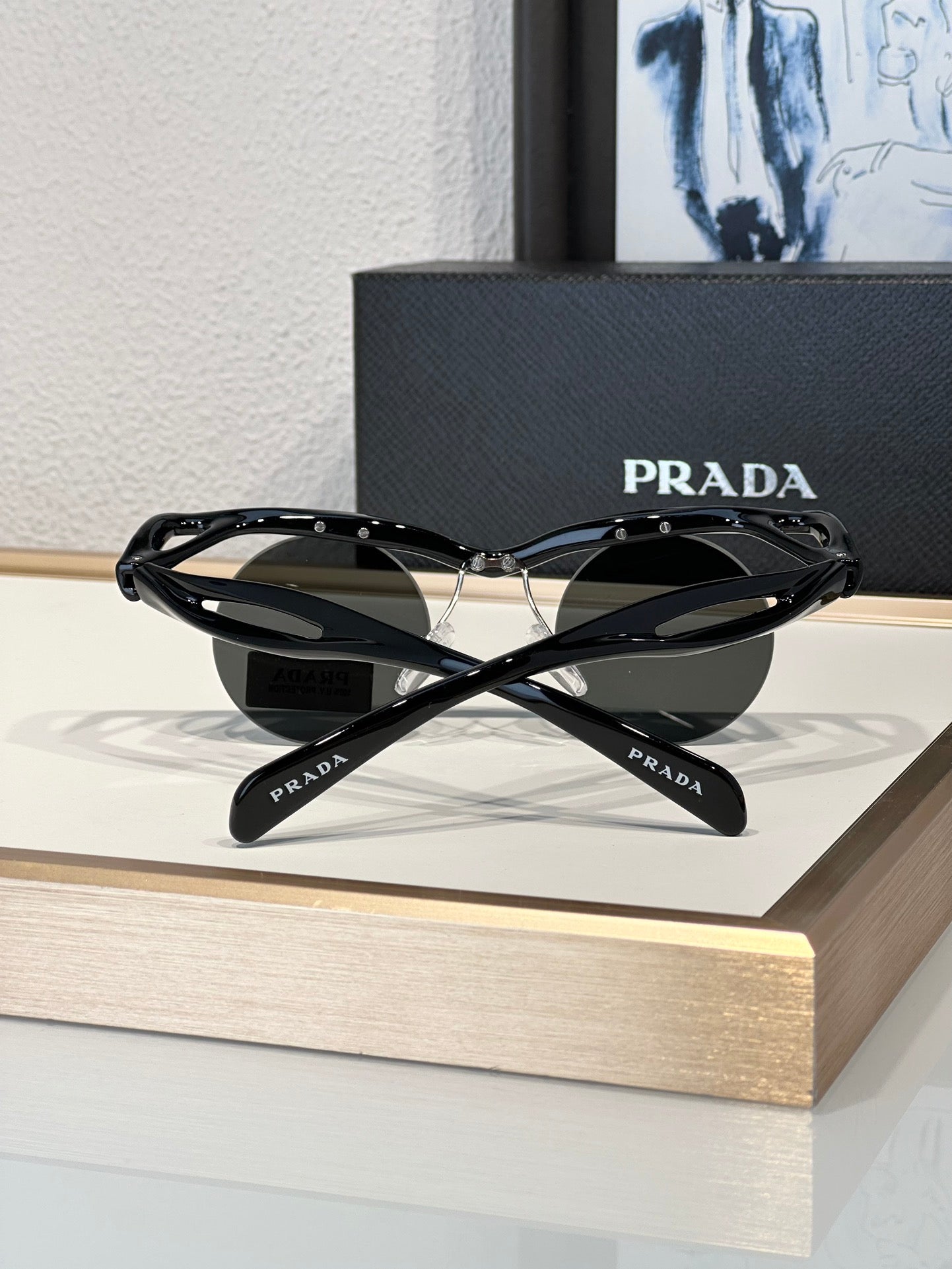 PRADA PR A18S - BLACK-PEACH-GREEN | SUNGLASSES Unisex  🟥 - buyonlinebehappy