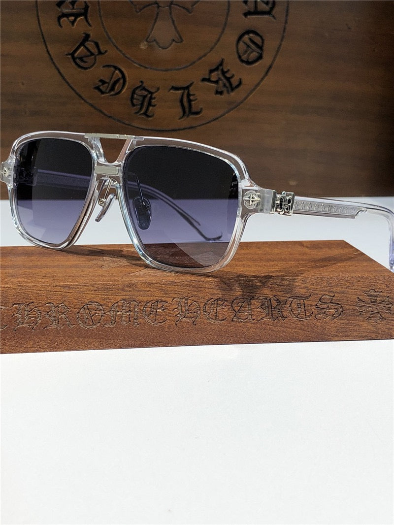 Chrome Hearts Sunglasses 8193 Black-Clear-Silver ✨ - buyonlinebehappy