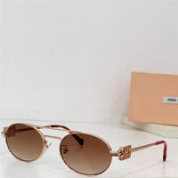 Miu Miu MU54ZS Oval Gold-Black Frame 53mm Women's Sunglasses✨