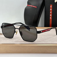 Prada Men's  Black / Silver Grey Lens Aviator 51-18🖤