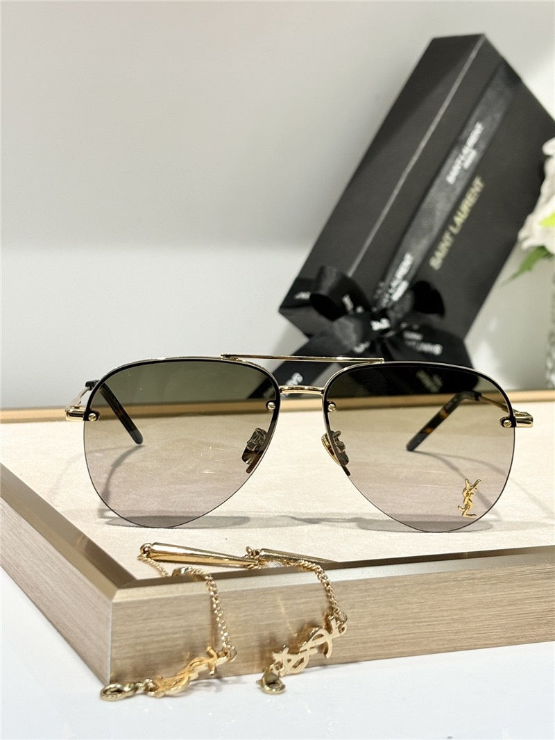 YSL Saint Laurent 11M Classic Sun Aviator Unisex Sunglasses ✨ - buyonlinebehappy