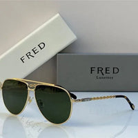 FRED SUNGLASSES 40051U GOLD 24k PLATED FRAME HIGH QUALITY WITH LENS  ✨