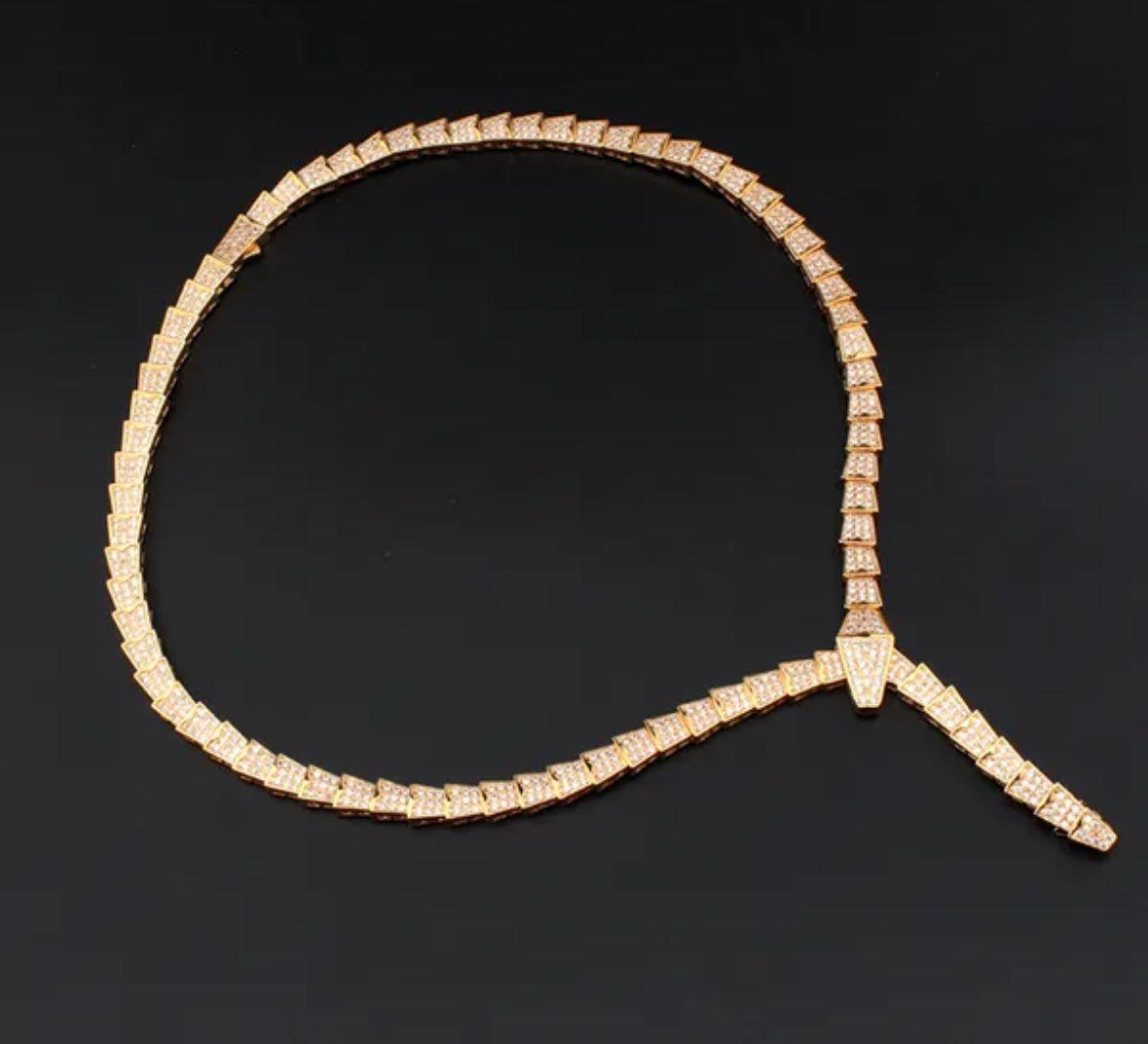 BVLGARI SERPENTI VIPER NECKLACE 18K Gold Plated Women's Jewelry GOLD-ROSE-WHITE ✨ - buyonlinebehappy