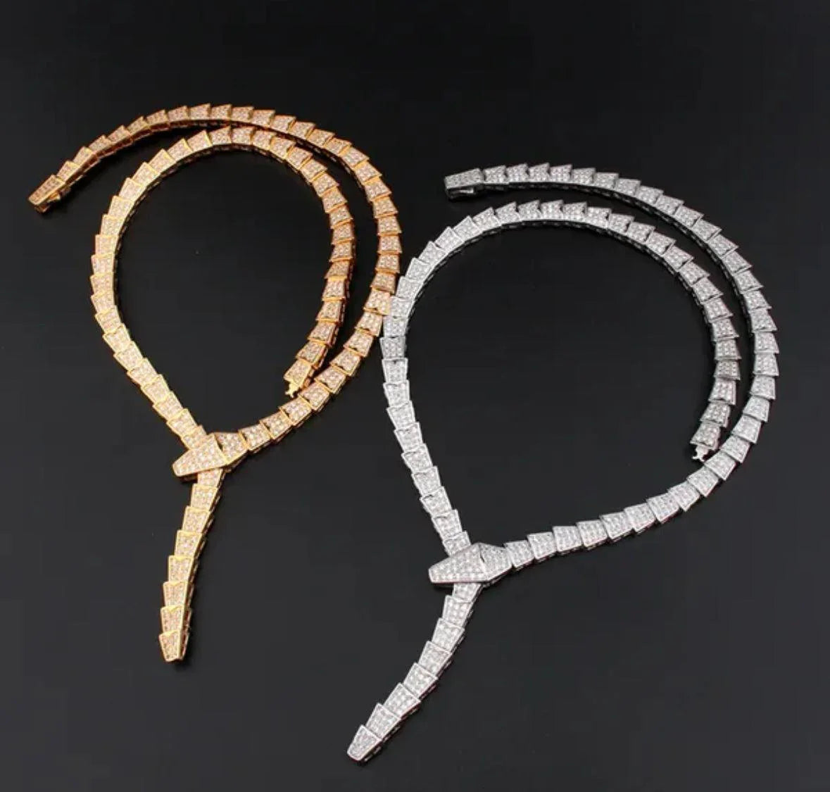 BVLGARI SERPENTI VIPER NECKLACE 18K Gold Plated Women's Jewelry GOLD-ROSE-WHITE  ✨