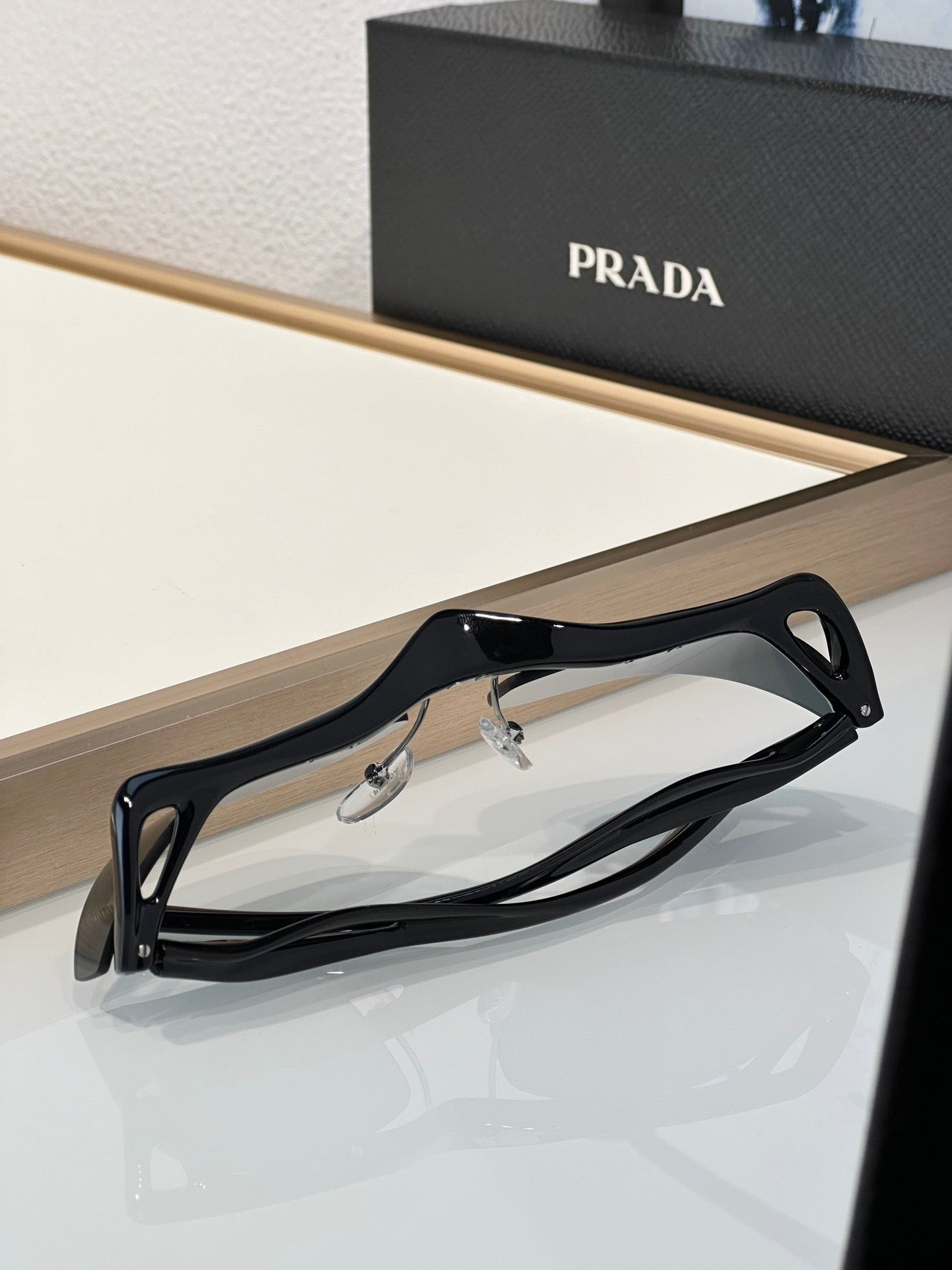 PRADA PR A25S (1AB5S0)- BLACK-PEACH-GREEN | SUNGLASSES Unisex  🟥 - buyonlinebehappy