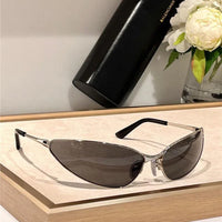 BALENCIAGA RAZOR CAT EYE BB0315 XL Black-Silver Sunglasses🏳️