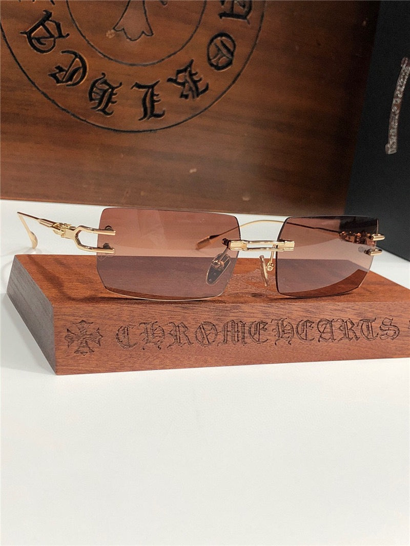 Chrome Hearts LORDIE Gold Rimless 56 15 134 Zeiss Lenses Sunglasses⚜️ - buyonlinebehappy