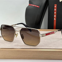 Prada Men's  Black / Silver Grey Lens Aviator 51-18🖤