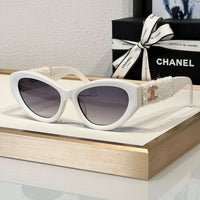 '-  CHANEL 5513 Cat Eye Sunglasses Acetate & Tweed Black & Gold frame 5 Colors ✨