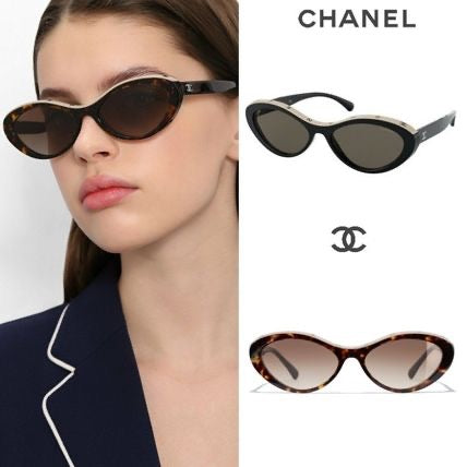 Chanel CH5416 1712/S6 Cat Eye Oval Acetate Sunglasses ✨ - buyonlinebehappy