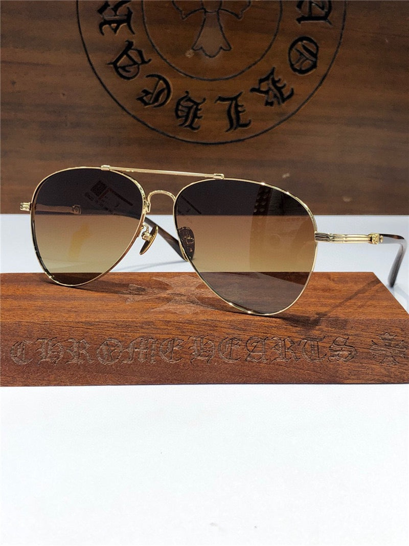 Chrome Hearts 8230 Metal-Acetate Aviator Sunglasses⚜️ - buyonlinebehappy