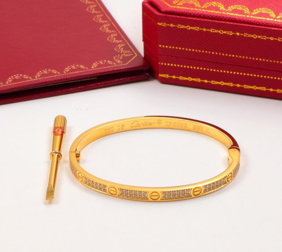 Cartier 18K Gold Plated Jewelry LOVE Bracelet yellow rose silver with Zircon✨ - buyonlinebehappy