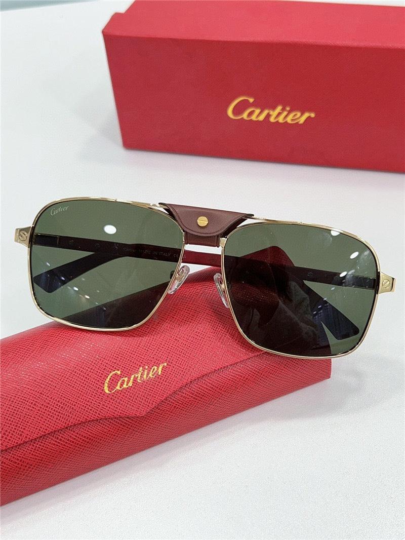 CARTIER SANTOS CT0389S Horn Men's SUNGLASSES 👑 - buyonlinebehappy