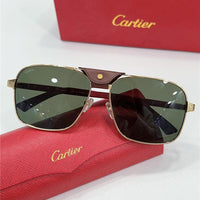 CARTIER SANTOS CT0389S Horn Men's SUNGLASSES 👑
