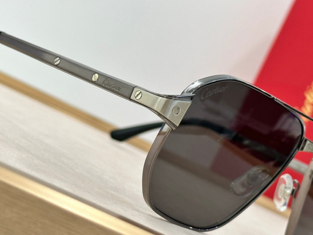 Cartier Exception POLARISED CT0424S 001 Sunglasses Pilot 59-15-140 ✨ - buyonlinebehappy