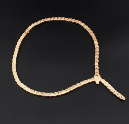 BVLGARI SERPENTI VIPER NECKLACE 18K Gold Plated Women's Jewelry GOLD-ROSE-WHITE ✨ - buyonlinebehappy